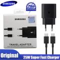 Original Samsung 25W Usb Type C Super Fast Charger Pd Wall Power Adapter S22 S21 A53 A73 A33 A13 A52 A72 Z Fold 3 Cargador. 