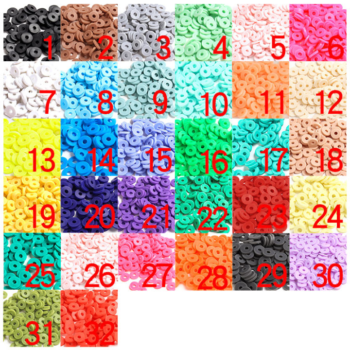 1000PCS /bag Best Seller in Europe and America Bulk Polymer Clay Sheet Color 6mm Patch Diy Bracelet Boxed Essential Ornament Accessories Wholesale