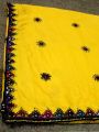Sindhi/ balochi embroidered large size original karhai handmade yellow chadar for ladies. 