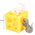 New Mouse Steal Cheese Toy Vent Sloth Hide Seek Stress Relief 2 Squishable Doll Cheese Block Stress Busting Child Adult Gift. 