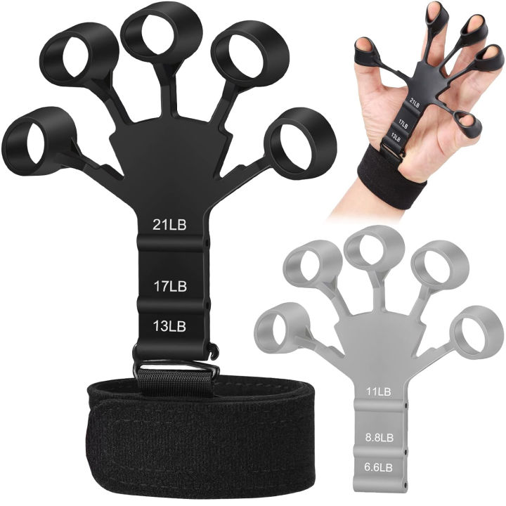 (SNK FITNESS) Adjustable Finger Exerciser and Finger Stretcher - Grip Strength Trainer for Hand Therapy, Rock Climbing - Relieve Pain for Arthritis Hand Grip Strengthener