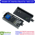 IIC I2C TWI SPI Serial Interface PCF8574T Converter Adapter Board Module for 1602 LCD Display – Reliable Solder-Free Connection by Electrica. 