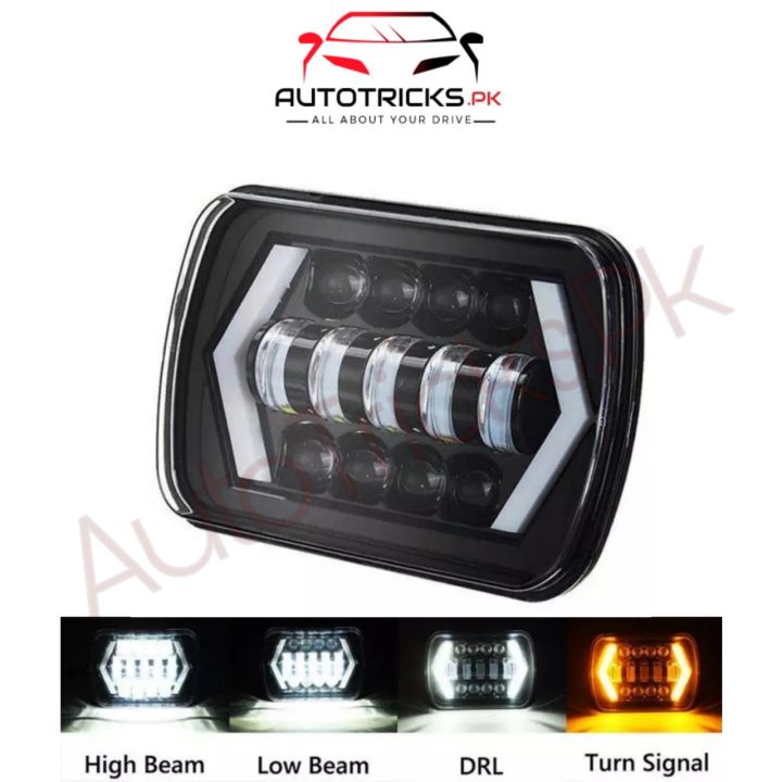 7" Zoll LED Haupt Scheinwerfer Hi/Lo Beam DRL Für Harley Jeep