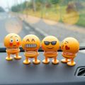 Random Emoji's Shaking Head Doll Emoji Spring Dolls Funny Expression Bouncing Toy Shaking Spring Head Dancing Doll Toys For Car Dashboard. 