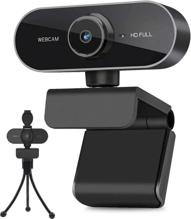 BENEWY Webcam with Microphone and Tripod for PC, Laptop Desktop, USB Webcam Plug and Play Webcam 1080P Compatible with Windows, Mac Android  Ideal for Conference Calls, Studio Recording, Zoom Meetings, and Skype Sessions, Black