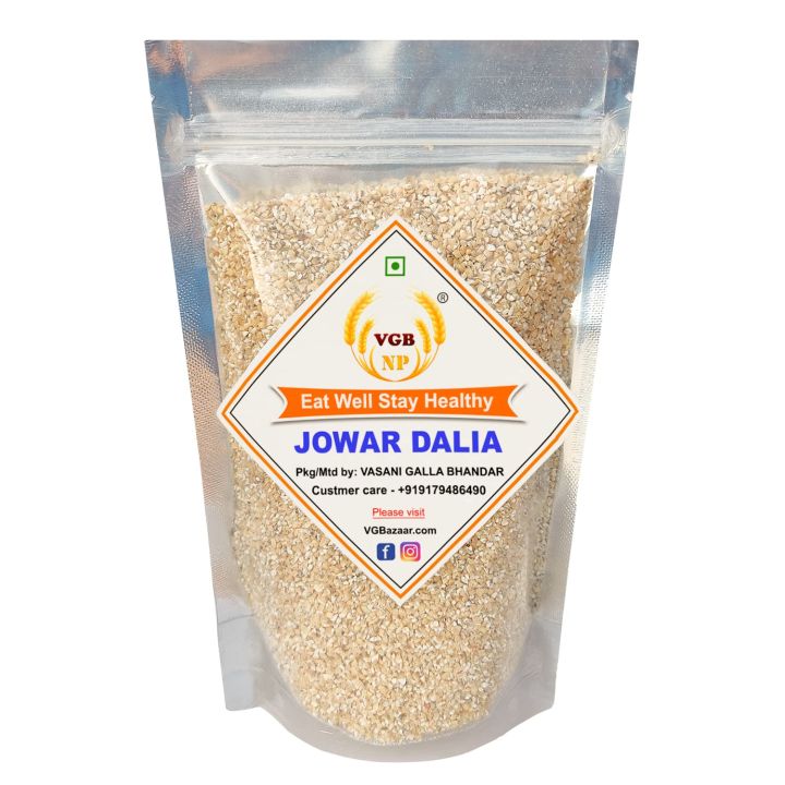 VGBNP Natural Jowar Daliya - Sorghum Daliya, Split SorghumDalia Healthy Grains Fiber Rich Immunity Builder Dalia (1kg, Jowar Daliya)