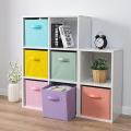 Pack of 2 Foldable Fabric Storage Box Square Bins - Dual Handles, Cloth Organizer Storage Baskets for Nursery, Closet, and Drawer - Lightweight and Space-Saving Home Organization Solution. 