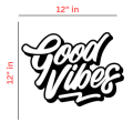 Good Vibes V5 Quote Wall Decal Sticker Bedroom Room Art Vinyl Inspirational Motivational Kids Teen Baby Nursery Playroom School Happy Positive | Wall Stickers For Living Room Big Size 3d For Boys And Girls | Wall Stickers For Living Room Quotes. 