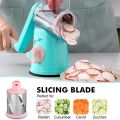 Tabletop Drum Grater Rotating Manual Vegetable Slicer Machine 3 Blades | Vegetable Cutter & Onion / Fruit Slicer | All in One Chopper for Household Kitchen Cheese Grater. 