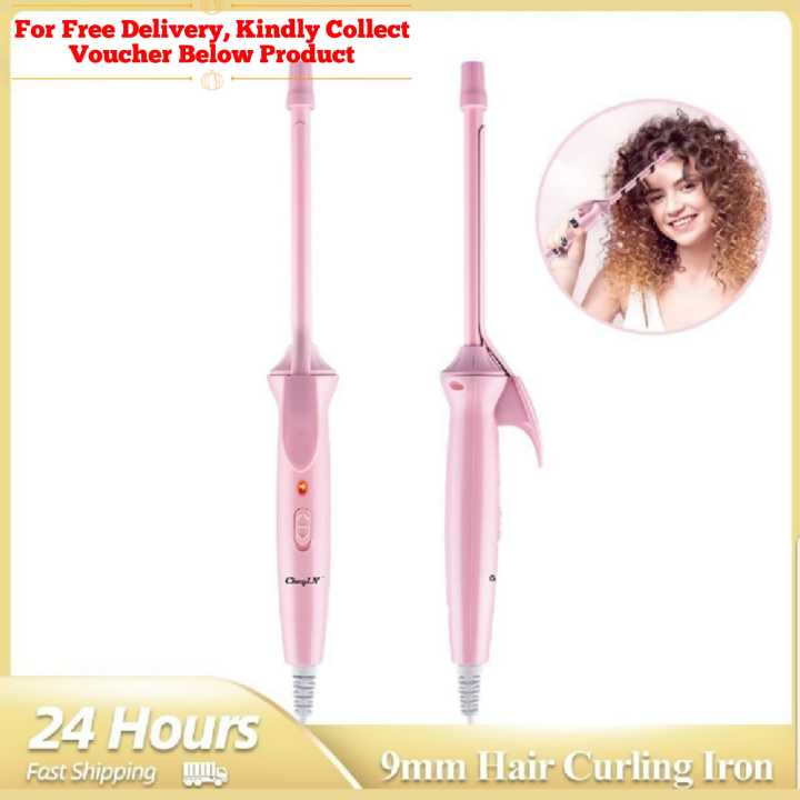Pencil Curling Iron 9mm Ionic Tourmaline Ceramic , Professional Hair Curling Rod, Saloon Hair Curler
