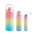Pack Of 3 Water Bottles 1Pc | 3pcs Water Bottles Set Sports, BPA Free, Leak-proof Water Bottle Cups with Drinking Time Straw, Fitness Bottle for Family, Office, Gym Outdoor Travel Car school. 