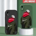 JIUMOO For iPhone Xr Case Fashion Cool Tide Men Thin New Design Leather Soft Back Cover Camera Protection Cases Shockproof Casing. 