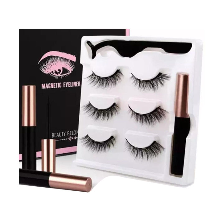 Pack of 5 Magnetic Eyeliner Eyelash Suit with Lash Clipper