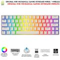 RGB Gaming Keyboard - Mechanical Keyboard Blue Switch Wired/Wireless Mini RGB Keyboard 61 Keys With Out Numpad - RGB Light Mechanical Keyboard Black/White - Detachable TYPE-C Wired/Wireless For Professional Gaming - Compatible With PC & Laptop. 