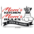 ALL-AT-ONE # 65 ("MOM'S KITCHEN MOM'S RULES 2") Self-Adhesive Vinyl Waterproof Removable Art Sticker To Decorate Your Desired Kitchen.. 