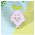 White Cartoon Daikon  Brooch Adorable Multi color  Anime Pin Cute Kids Coat Lapel Pin for Kids' coats School backpacks Pin collection Anime enthusiasts Gift for girls. 