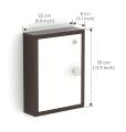 Wood Wall Mount Key Holder Key Box Cabinet, Key Holder with Locker Upto 18 Keys for Living Room Home Furniture (Wenge & White). 