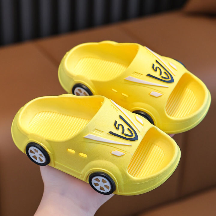 Summer Home Slippers 2024 Kids Soft Soled Non-slip Sandals Fashion Car Design slippers Baby Unisex EVR Baby Beach Shoes