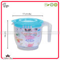 Mixer Bowl With Lid & Measuring Jug 2200ML - Plastic Bowl for Multipurpose Racket - Clear Rose Material - Made of high quality PP safe and stable-Usable in the dishwasher. 