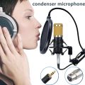 Condenser Microphone BM800 Full Kit & Adjustable MIC & V8 Sound Card & Suspension Scissor Microphone stand. 