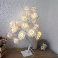 Rose Flower Lamp LED Tree Table Lamp fairy Garland Night Lights Desk Light Wedding Bedroom Party Home decoration. 