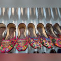 Multani Ladies Khussa,Handmade Women Traditional Jotti Multicoloured embroided Elegant and Fancy Nagra. 