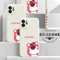 Jizetin for iPhone 13 Pro Case Side Design Phone Cover Lotso Toy Story 3 Cover Square Edge Pattern Liquid Silicone Trend Case. 
