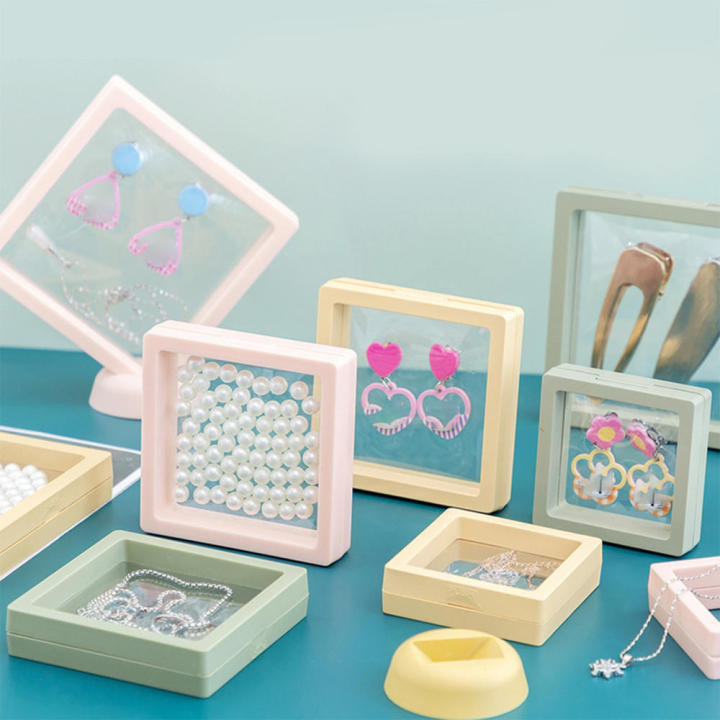 3D Packaging Box 3D Floating Frame Display Stand Jewelry Storage Box Dustproof Storage Box Bracelet Pendant Storage Box 3D Packaging Box Gem Floating Frame 3D Floating Frame Display Stand