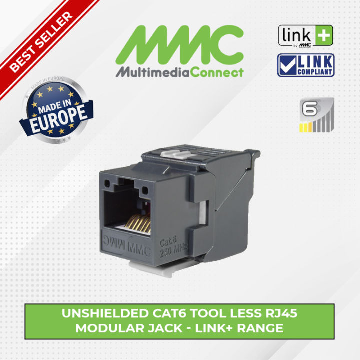 Linkbasic Rj45 Cata Utp Modular Plug Unshielded CAT6 UTP RJ45 Tool Less I/O, Modular Jack - Link+ range, LAN ...