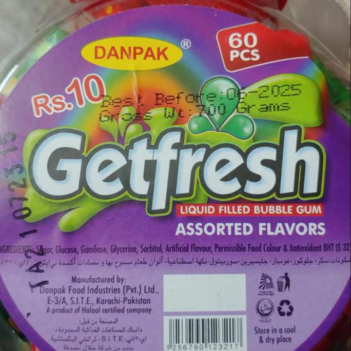 cc (60 pcs Jar)GET FRESH liquid filled Bubble Gum (60 pcs Jar)