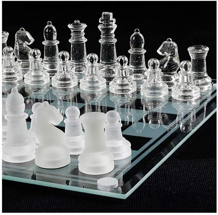 LYDJ%20Glass%20Chess%20Game%20Set%20Include%20Frosted/Polished%20Glass%20Chess%20Board%20and%2032%20Chess%20Pieces%20with%20Padded%20Bottom,%20Crystal%20Chess%20Set%20for%20Adults%20and%20Children%20Strategy%20Game,S%20-%20Image%203