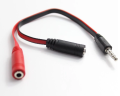 Audio Adapter 1 to 2 Mic Headphone Converter Headset Converter Cable. 