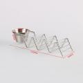 Stainless Steel Taco Holder Stand with Seasoning Cup Taco Truck Tray Rack Holds 3 Tacos for Baking Party Kitchen Tool. 