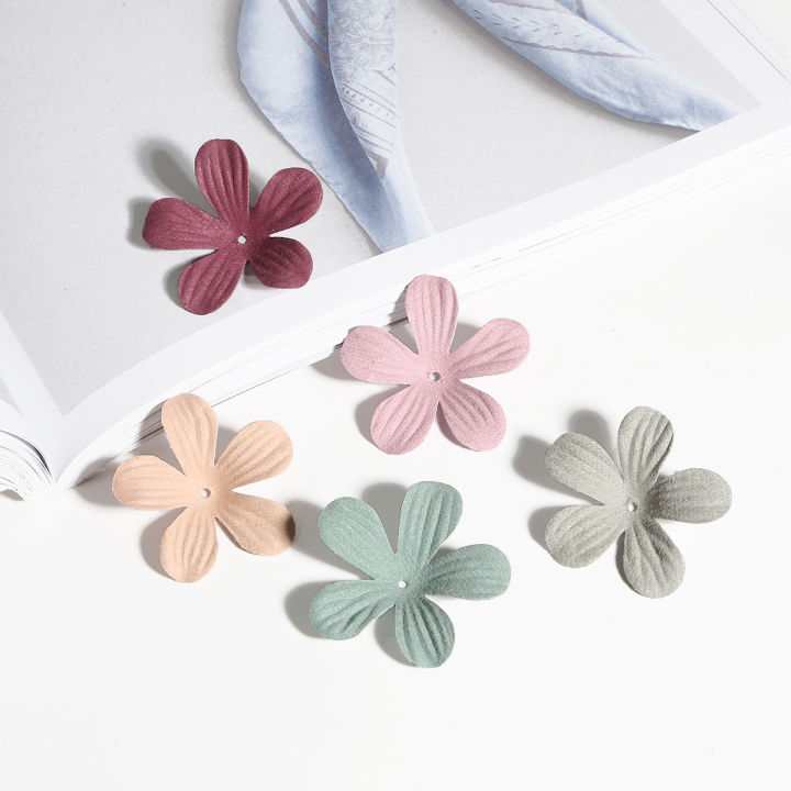 30PCS New Five-petal Rose Flower Handmade Flower DIY Three-Dimensional Flower Fabric Flower Clothes Dress Decoration