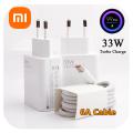 Original For Xiaomi Charger 33W EU Fast Turbo Charge 6A Type C Cable For Redmi K50 K40 Pro Note 11 9 Pro Max 9S Mi 10 10T Pro. 