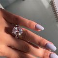 【shengxiong6525】Women's Solitaire Rings big oval silver gold wedding bridal rings cubic ring diamond eternity promise rings. 