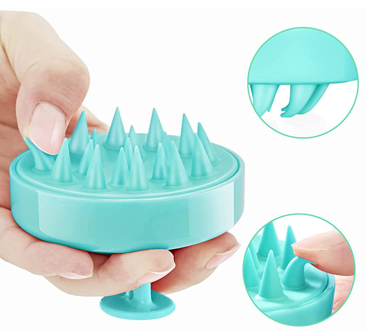 Hair Scalp Massager, Shampoo Brush with Soft Silicon Bristles waterproof Easy to Use for all hair type Green Color