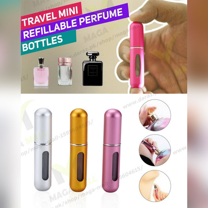 3 Pieces of Mini Refillable Glass Bottle-Portable Perfume Atomizer Bottle