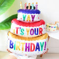 1/3Pcs Color Candle Three Layer Cake Theme Aluminum Film Balloon Birthday Cake Ballon Happy Birthday Party Decoration Kids Toys. 