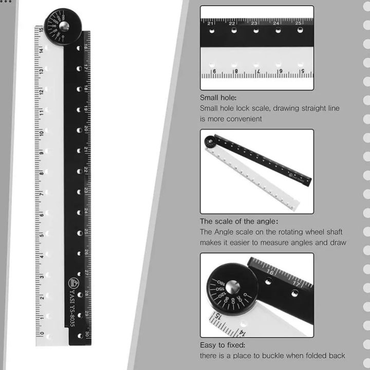 Practical Plastic Folding Ruler Non-toxic Clear Scale Stationery School ...