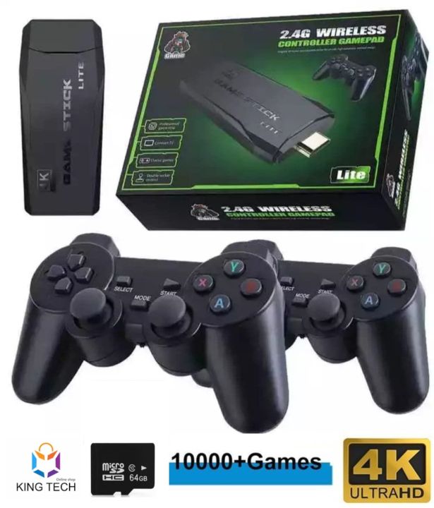 Wireless Retro Game Console, Hdmi game stick Plug and Play Video Game Stick Built in 20000+ Games,9 Classic Emulators, 4K High Definition HDMI Output for TV with Dual 2.4G Wireless Controllers(64G)
