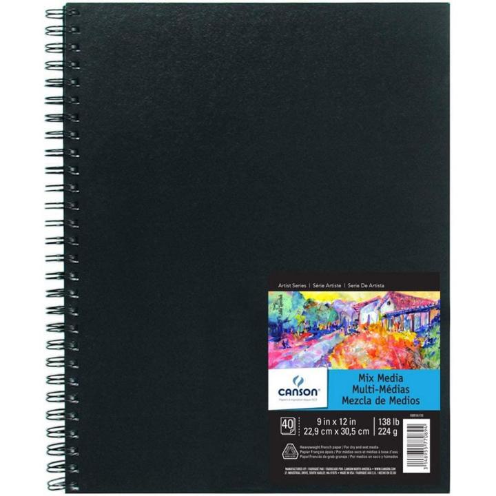 Canson Mix Media Spiral Art Pad 224gsm 40Sheets (9 x 12 Inch)
