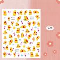 3D Disney Cartoon Character Nail Sticker Anime Lilo Stitch Nail Supplies Cute Lion King Decoration Mary Cat Stickers For Nails. 