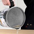 1.4L Fryer Oil Filter Pot | Carbon Steel Body with Stainless Steel Strainer & Lid | Kitchen Oil Storage Jug. 