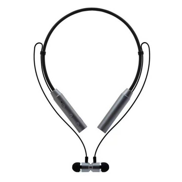 Magnet Metal Neckband STN-770 Bluetooth Headset Compatible with All Smartphones (GRAY)