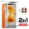 BLKNAIM 2IN1 Tempered Glass for Huawei Mate 50 pro Screen Protector Full Glue Coverage Protective Glass for Huawei Mate 50pro LENS Glass. 