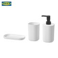 IKEA STORAVAN Polypropylene Plastic 3-piece Bathroom Sets (Soap Dispenser, Toothbrush Holder & Soap Dish) (White). 