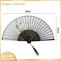 Enigma- Traditional Chinese Fan Chinese Vintage Bamboo Hand Fan with T el Pendant Lightweight Portable for Daily Use Folding Fan. 