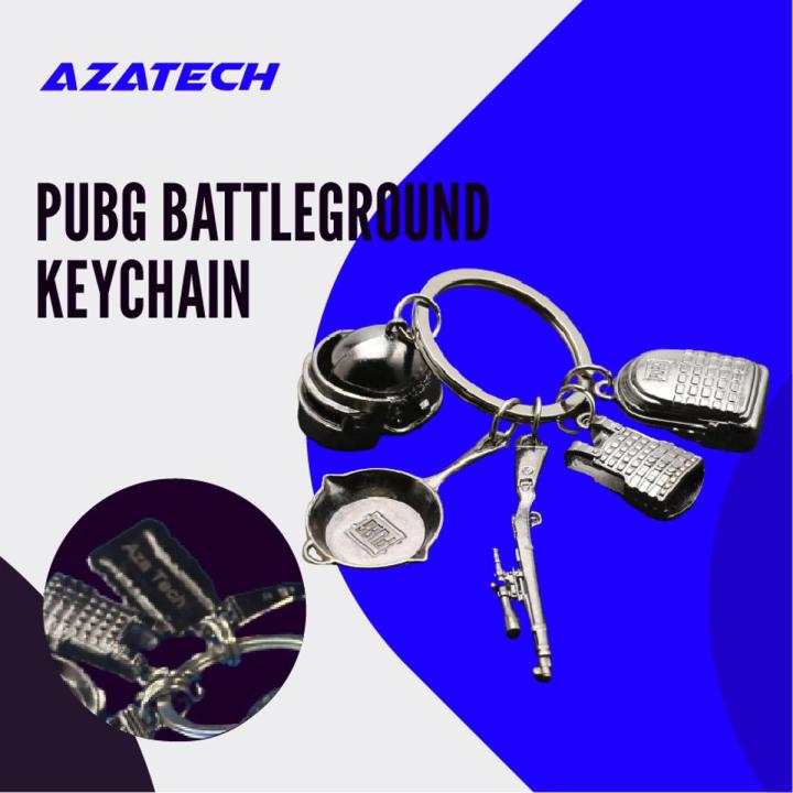PUBG Keychain Game Frying Pan Helmet Backpack Armor 98k (Pack Of 6) Keyring Ring Playerunknown's Battlegrounds