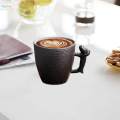 Ceramic Coffee Mugs 86ml Cappuccino Mug for Office Birthday Creative Gift black. 